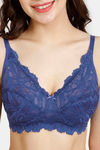 Rosaline Cyber Grove Everyday Double Layered Non Wired 3/4th Coverage Lace Bra - Ocean Cavern — thumbnail 4